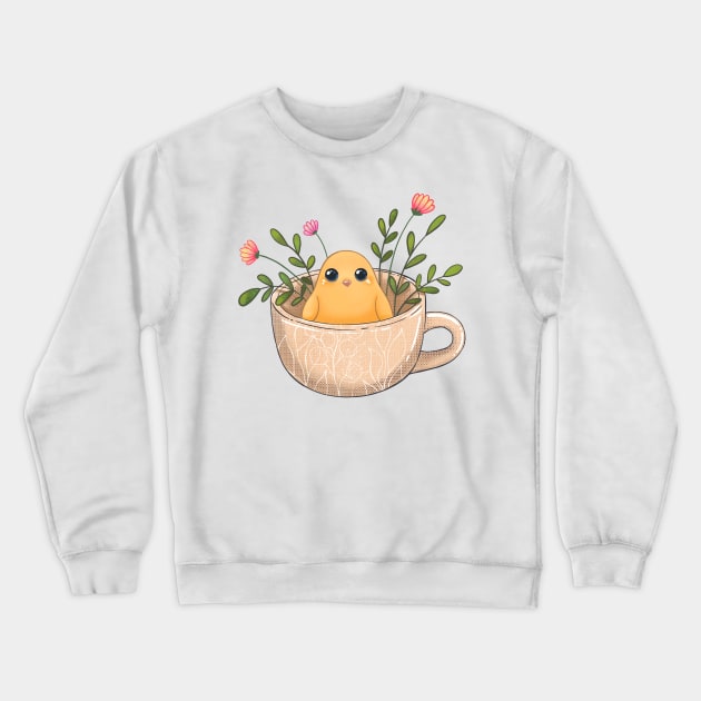 Bird in a cup Crewneck Sweatshirt by artbyanny